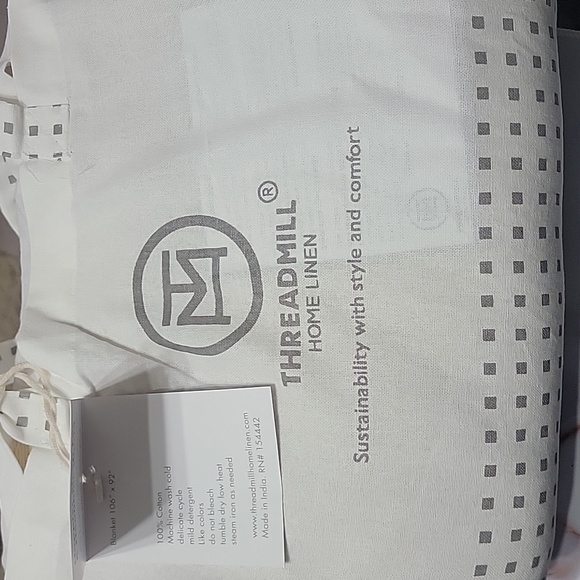 Threadmill Beige Luxury Herringbone 100% Cotton Blanket King Size - Picture 5 of 5